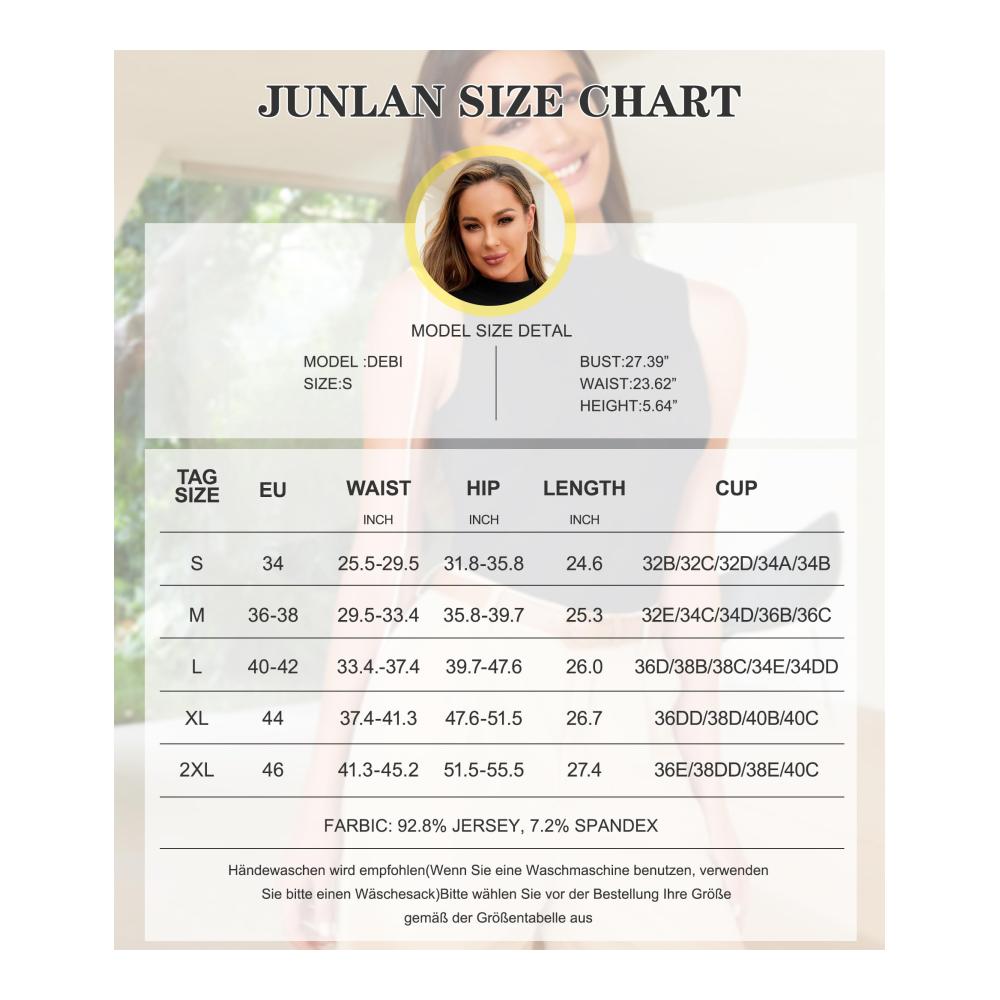Junlan Shapewear Damen - Formender Bodysuit mit Stehkragen Damen Sculpting Body Shaper Ärmelloses Top Bodysuit für Frauen - Figurformendes Design