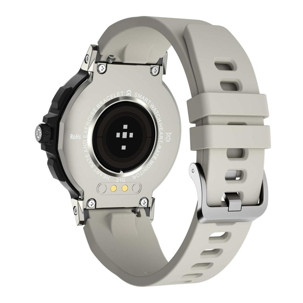 RollsTimi Fashion Smart-Sportuhr Herzfrequenz & Blutsauerstoffüberwachung Schlaftracking IP68 wasserdicht GPS 24 Sportmodi - Kompatibel mit Android & iOS (Schwarz/Silber