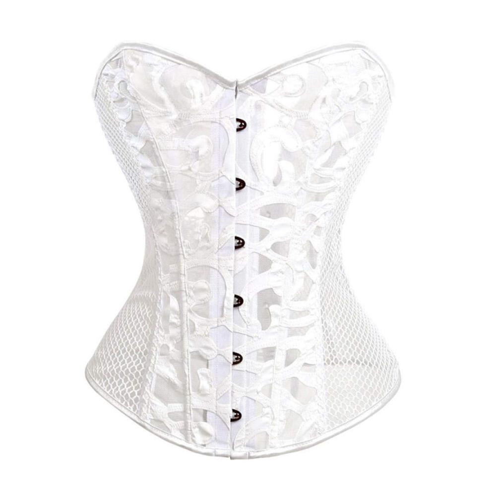 Sexy Plus Size Mesh Overbust Korsett - Bauchweg Korsetts und Bustiers für die Nacht