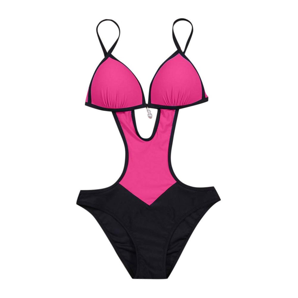 Bikini-Sets Push-Up Bademode mit Perlen Bandage und Pailletten