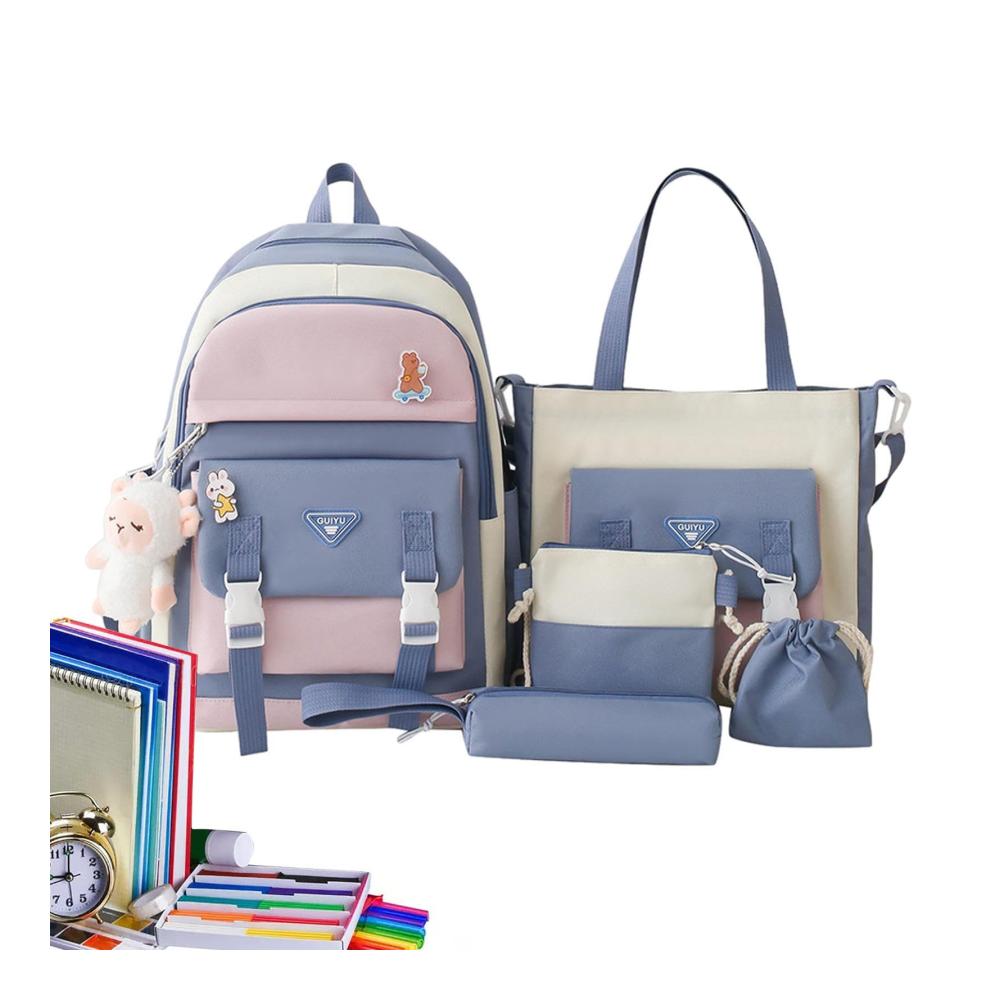 Kawaii Rucksack Sets für Mädchen Stylische Mittelschul-Büchertaschen mit Hauptfach – Multifunktionale Schultaschen für Teens und Studenten