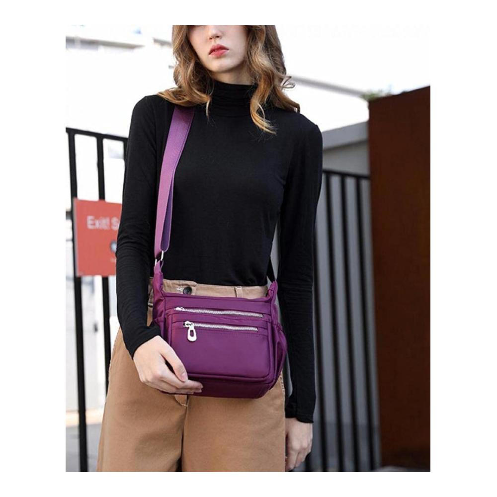 Damen Umhängetasche mit vielen Fächern – Stilvolle Schultertasche für Shopping Wandern und den täglichen Gebrauch