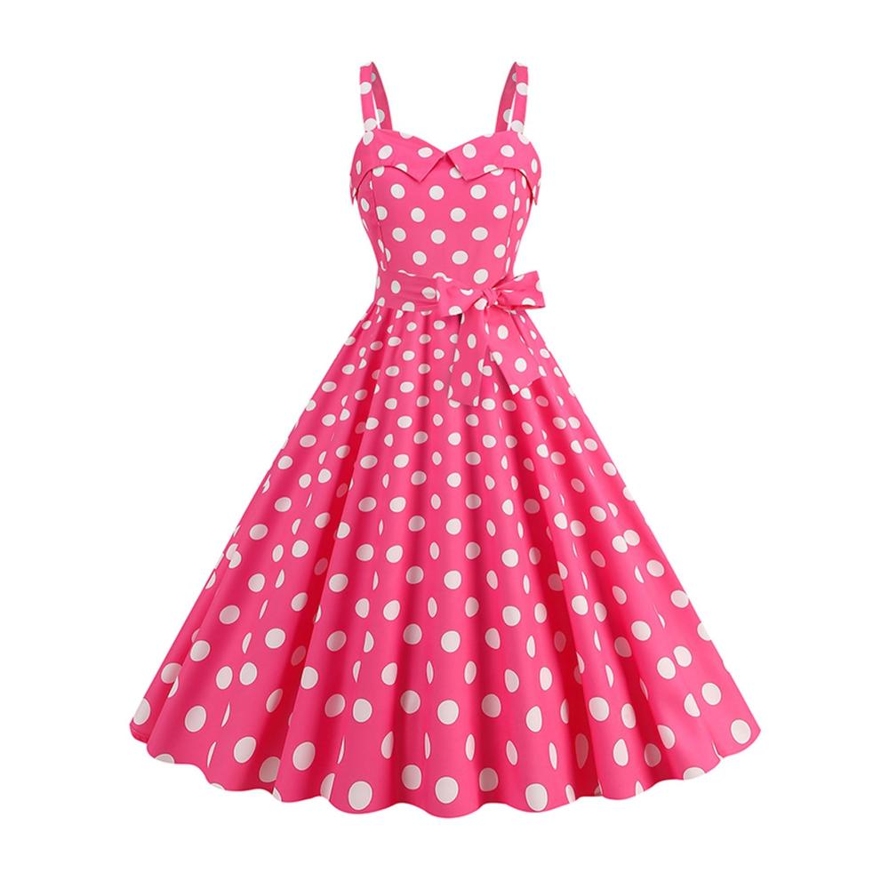 Rosa Plaid Kleid im 1950er Jahre Retro Stil für Damen - Film Rollenspiel Cosplay & Halloween Party Kostüm 2023
