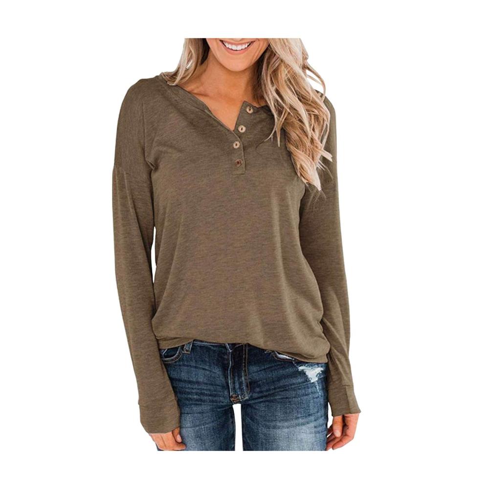 Glitzerhose Damen Langarm-Sweatshirt Lockere Knopfstrickoberteile in Einzelfarben für lässige Eleganz