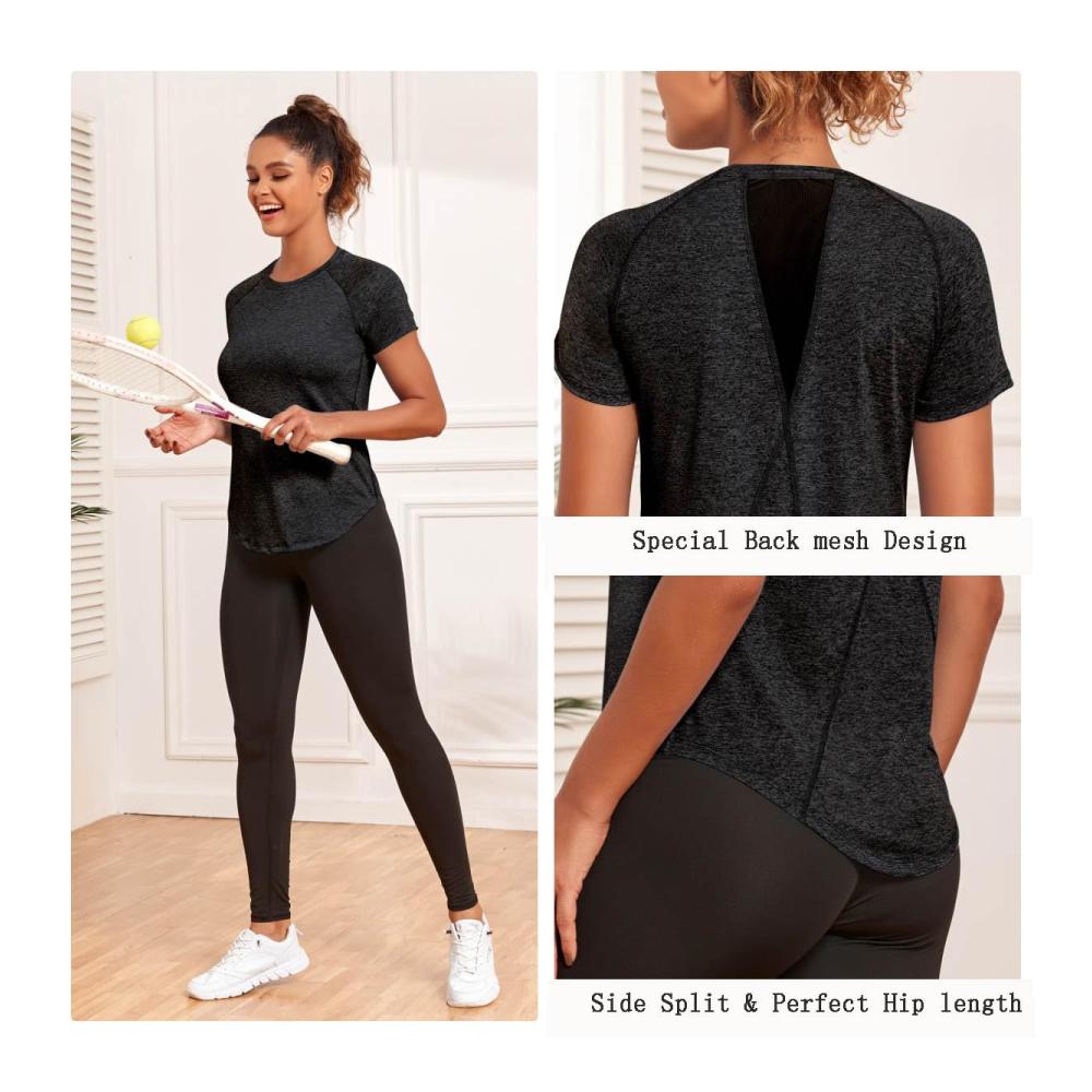 Sportliches Damen T-Shirt – Leicht Atmungsaktiv Funktional – Rundhals Langarm Fitness Top für Yoga Laufshirt und mehr