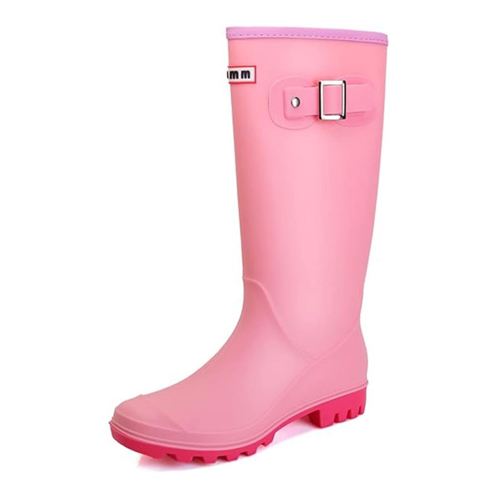 Langschaft Damen Gummistiefel – Wasserdichte Regenstiefel mit Anti-Rutsch-Sohle für den Garten