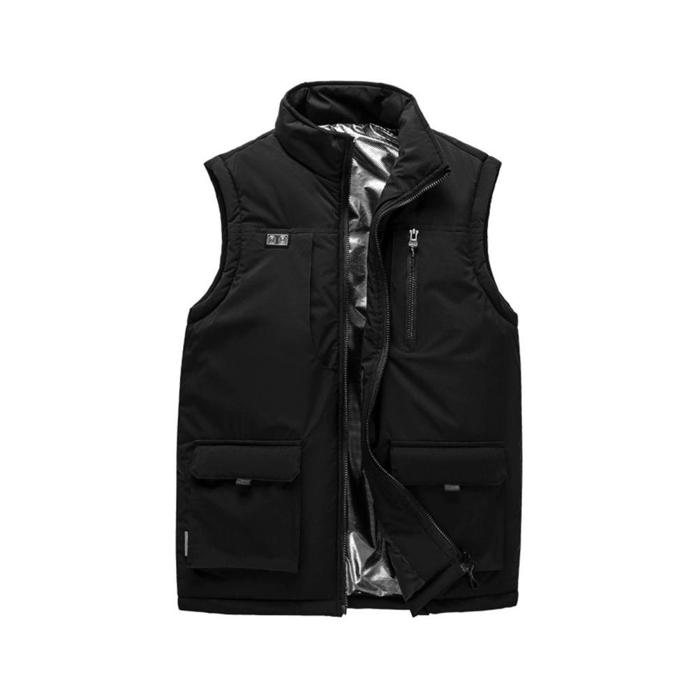 Ärmellose Bodywarmer Jacke - Winddichte Weste für Allerheiligen-Wandern Schwarz (Größe L