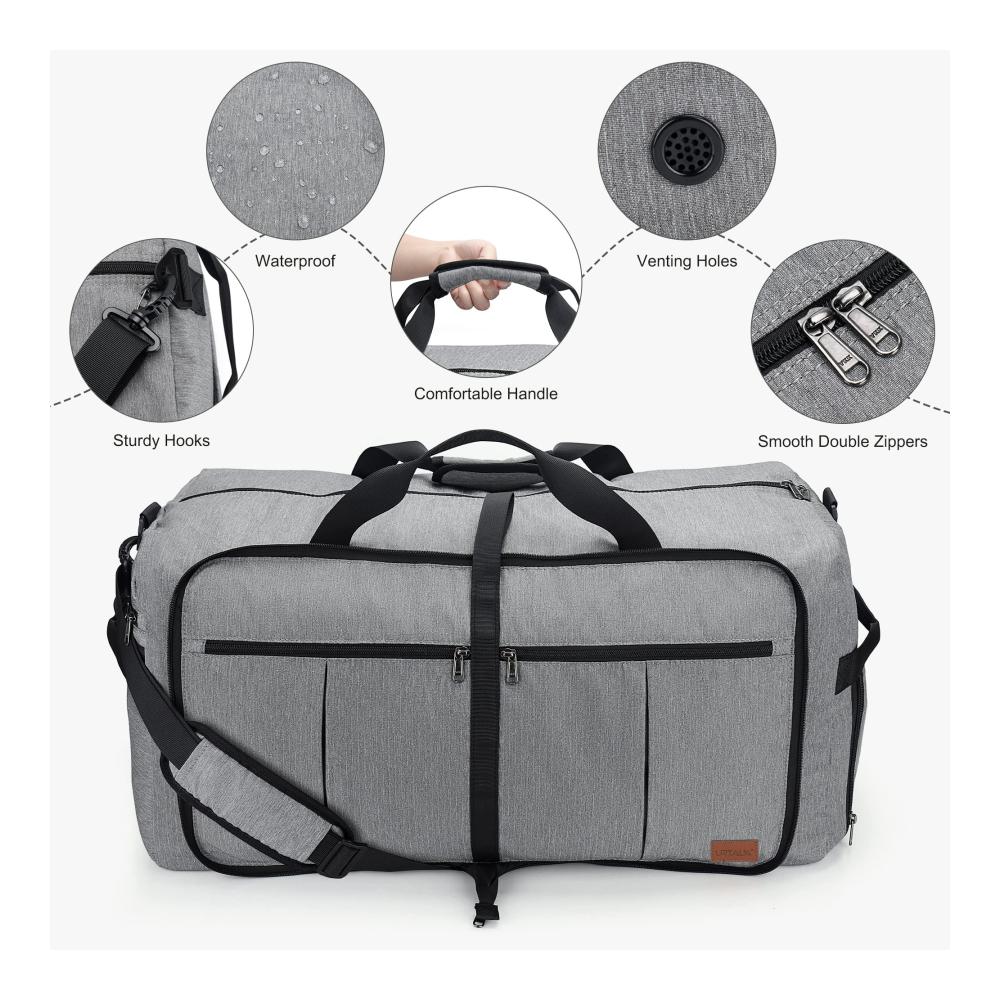 120L Faltbare Reisetasche mit Schuhfach – Wasserdichte Weekender Tasche für Herren & Damen