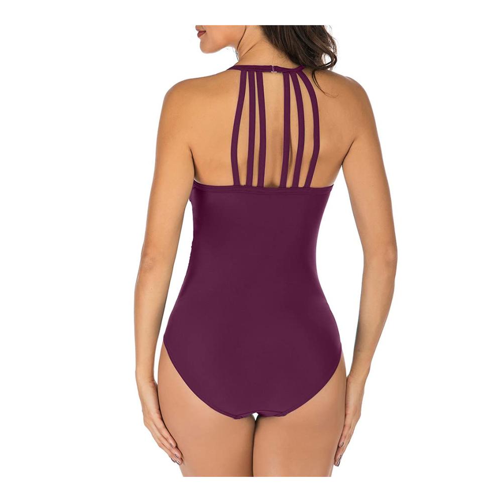 Bauchkontroll-Monokini Damen Einteiler mit V-Ausschnitt und verstellbaren Trägern