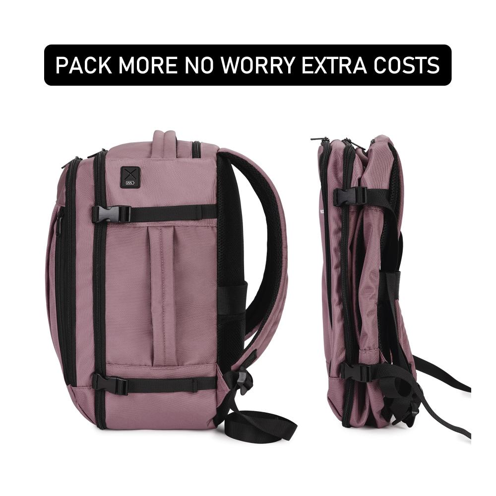 40x20x25 Ryanair Handgepäck Rucksack - Wasserdichter Tagesrucksack Damen Klein mit USB-Ladeanschluss 13 Taschen PET-Recycelt Umweltfreundlich - Reiserucksack Flugzeug Carry-on für Travel (20L) - Rosa
