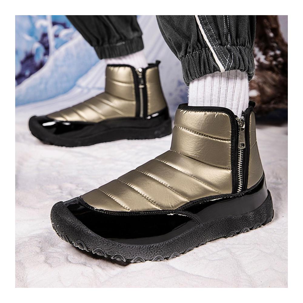 Winterstiefel Herren - Wasserdichte Schneeschuhe mit Warmfutter Atmungsaktivität und Traktion für Schnee- und Winterwandern