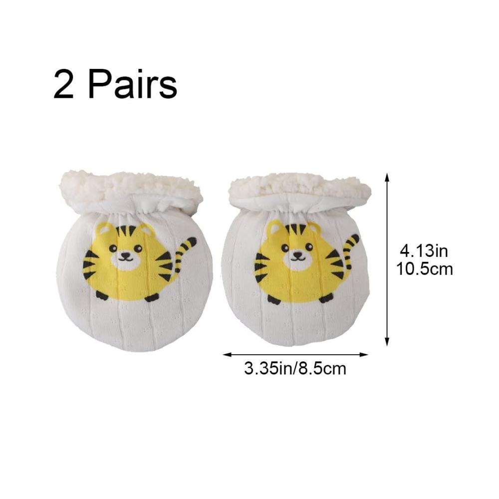 Winter Warme Babyhandschuhe & Fäustlinge Set - 2 Paare Neugeborene Anti-Grab Fäustlinge aus Verdicktem Fleece - Schützende Babyhandschuhe für 0-6 Monate