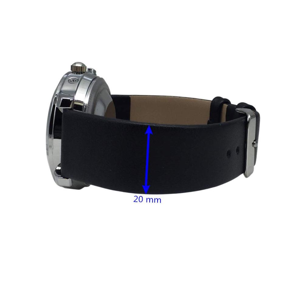 Deutsch Sprachige Armbanduhr mit Wecker Datum Weißem Ziffernblatt und Schwarzem Lederarmband - Moderne Armbanduhren mit Sprachfunktion für klare Zeitansagen