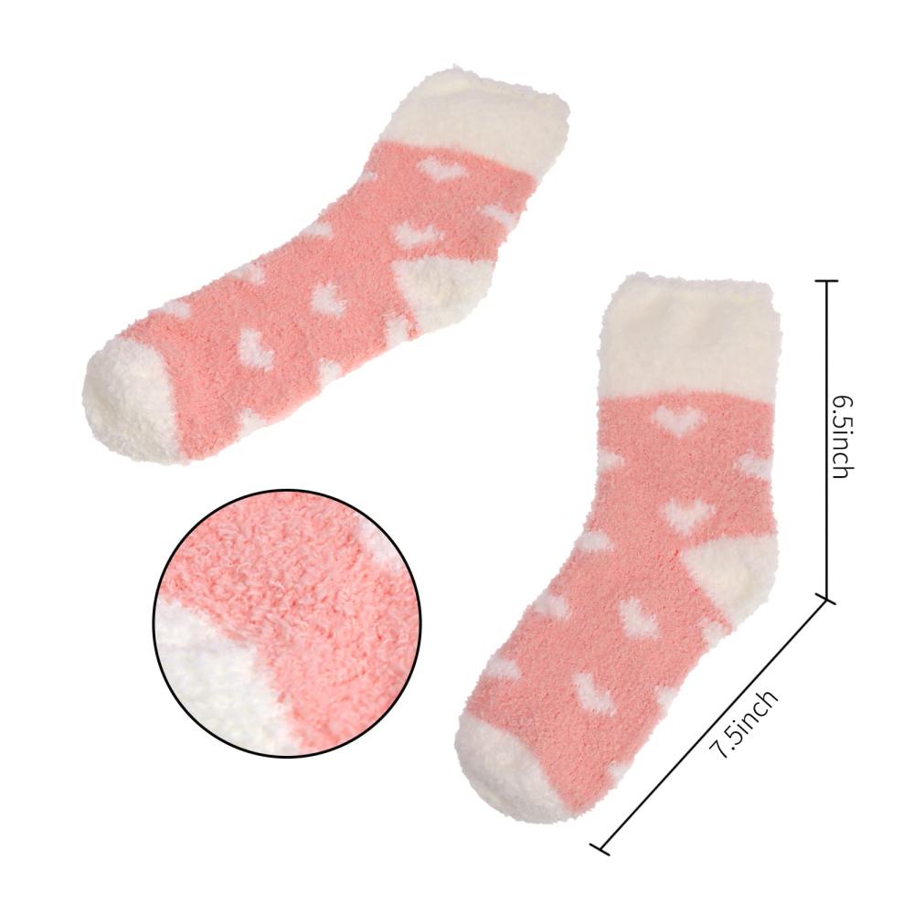 Flauschige Stoppersocken 2 Paar für Damen und Mädchen - Warme weiche dicke Hausschuhe für den Winter - Gemütliche Damensocken in Einheitsgröße 37-42 (Blau/Rosa