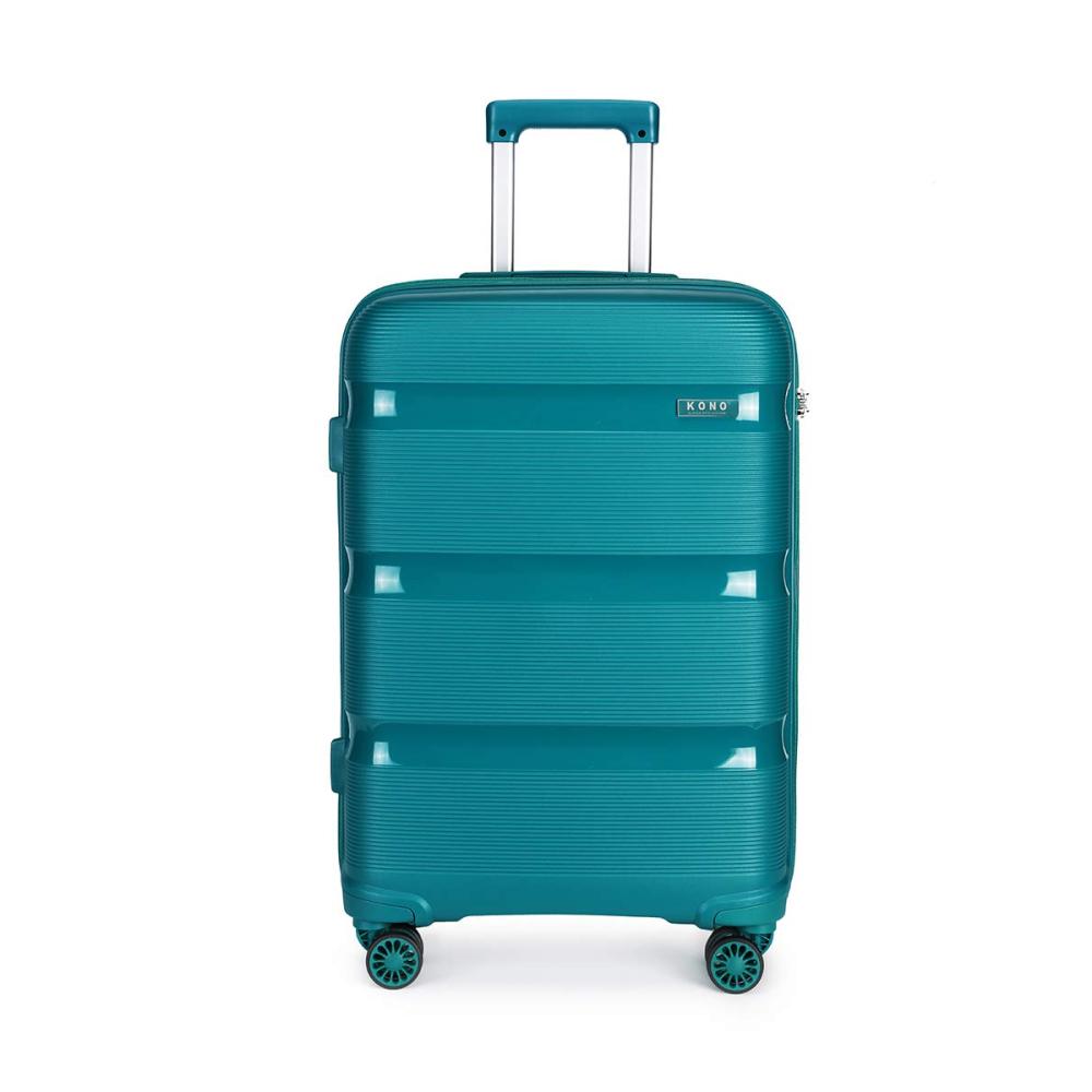 Hartschalen-Koffer 65 cm 65 Liter Türkis - Reisekoffer mit 8 Rollen TSA-Schloss