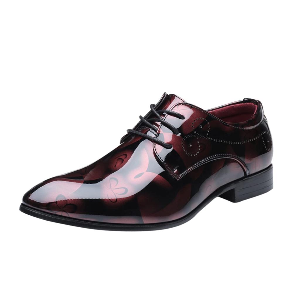 Herren Lederschuhe Braun im klassischen Stil | Schnürhalbschuhe Halbhoch für Winter mit niedriger Gummisohle und Blockabsatz | Bequeme Boots zum Hineinschlüpfen