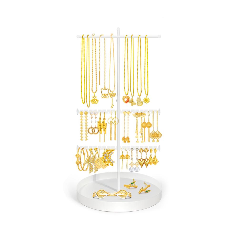 Verstellbarer Schmuckständer - Praktischer Schmuckhalter mit T-Bar für Ohrringe Ringe Ketten Uhren - Multifunktionaler Schmuckbaum zur Aufbewahrung von Armbändern - Organizer für stilvolle Schmuckpräsentation