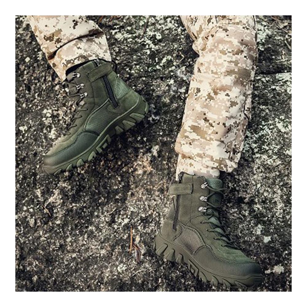 Taktische Militärstiefel für Herren Strapazierfähige High-Top Combat Boots für Wandern Jagd und Arbeit in allen Geländebedingungen (Grün Größe 44 EU