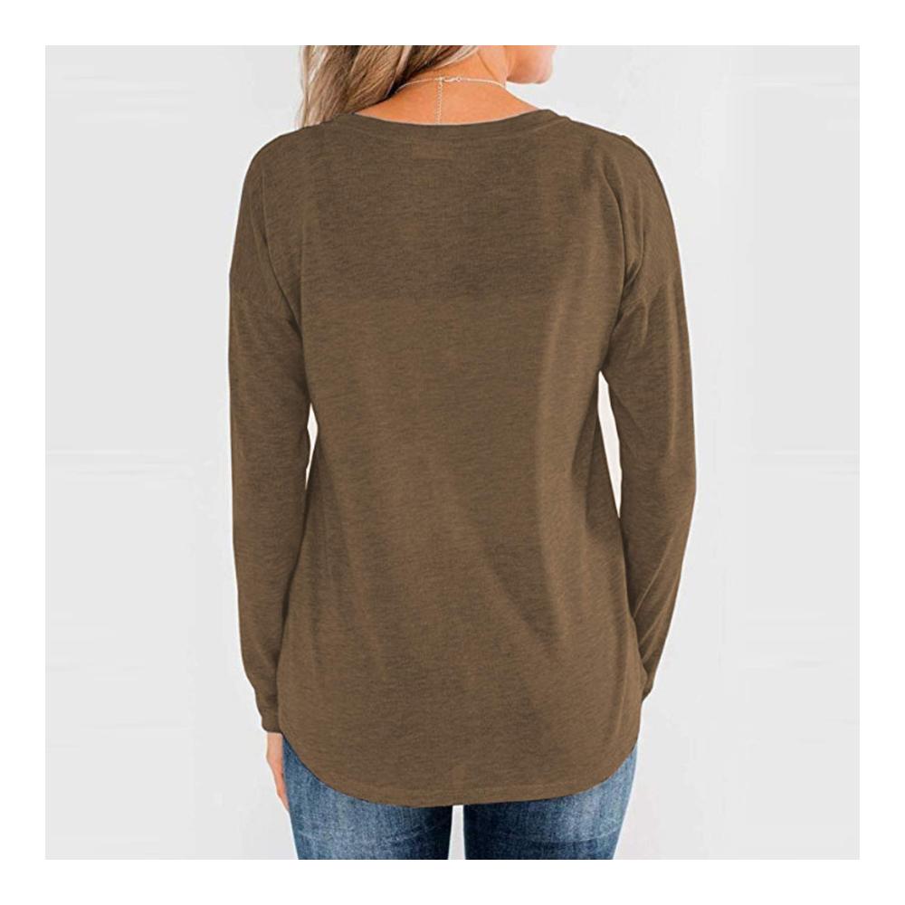 Glitzerhose Damen Langarm-Sweatshirt Lockere Knopfstrickoberteile in Einzelfarben für lässige Eleganz