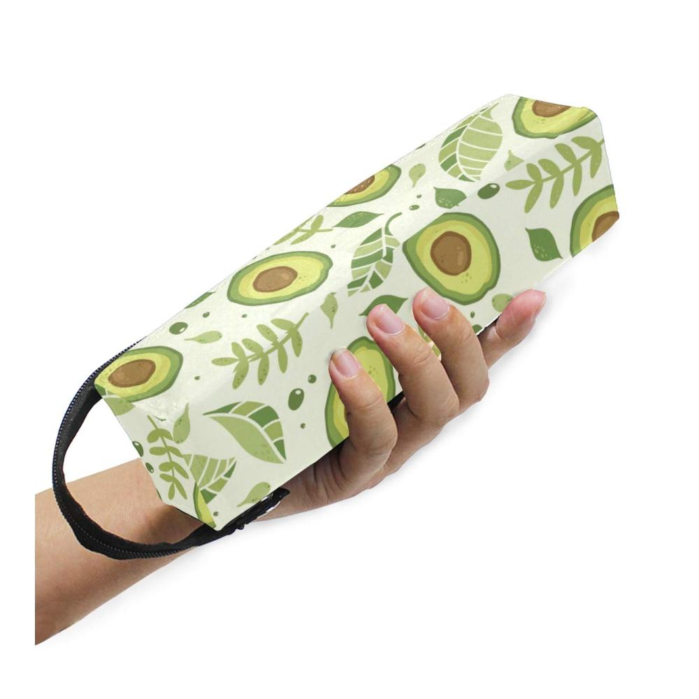 Avocado-Brillenetui mit Cartoon-Design | Organizer für Brillen Sonnenbrillen & mehr | Damen & Mädchen Brillenhalter | Weiche Box mit organischen Blättern