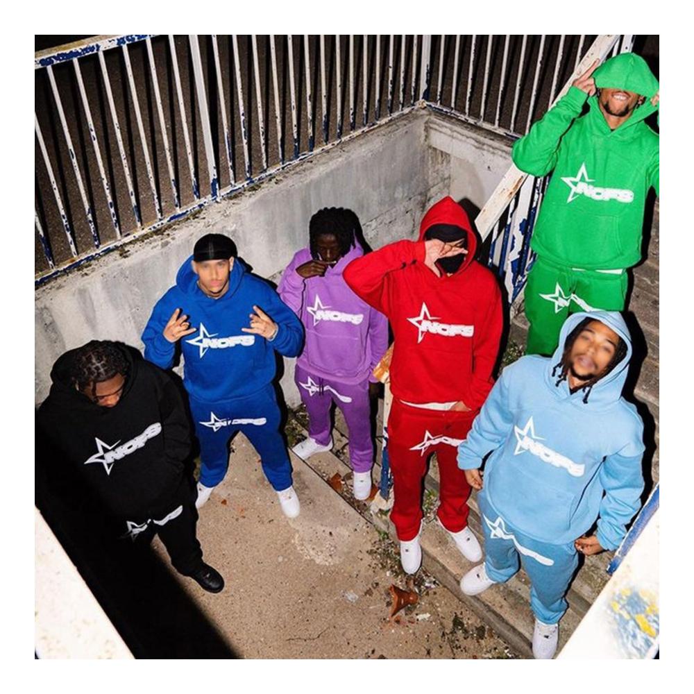 Herren Trainingsanzüge NOFS Streetwear | Buchstaben Druck Hoodies und Jogginghosen Y2K | Hip Hop Hose und Sporthosen | Streetwear Tracksuit für den Herbst und Winter