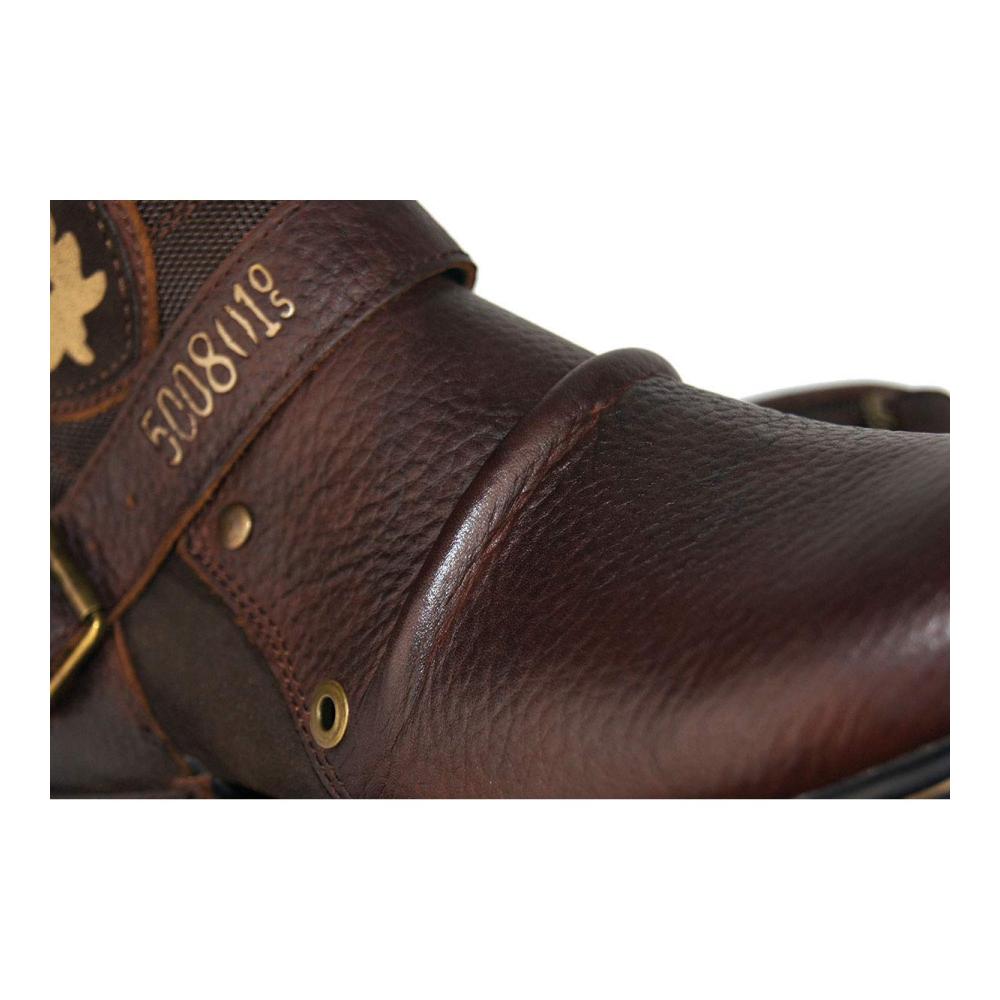 Herren Leder Chukkastiefel Robuste Biker Boots mit Reißverschluss und Schnürung (Modell OS-5008-1-N-DE