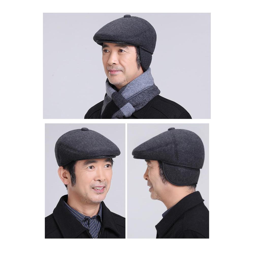 Winter Schirmmütze für Herren mit Ohrenklappen Wollmischung Newsboy Hut Derby Tweed Stil Gatsby & Flatcap Design - Ideale Herren Mütze für Jagd Golf & Outdoor