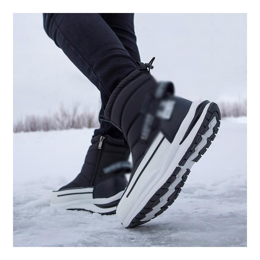 Damen-Schneestiefel Wasserdichte Trekking- & Wanderschuhe mit Rutschfester Sohle Warm Kunstfell Gefüttert - Herren-Winterstiefel für Outdoor Wandern modisch mit seitlichem Reißverschluss Unisex High-Tops