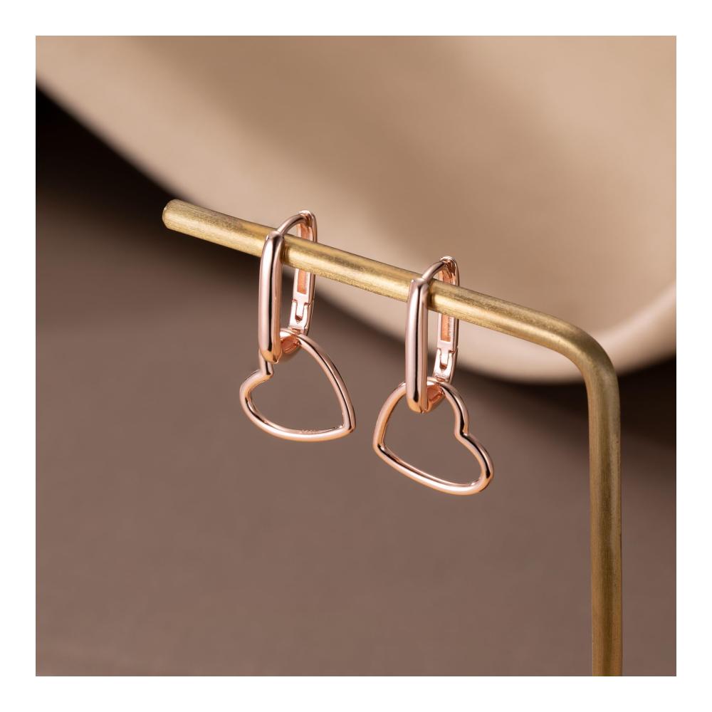 925 Sterling Silber Ohrringe Herz Creolen für Frauen - Minimalistische Huggie Tropfenohrringe