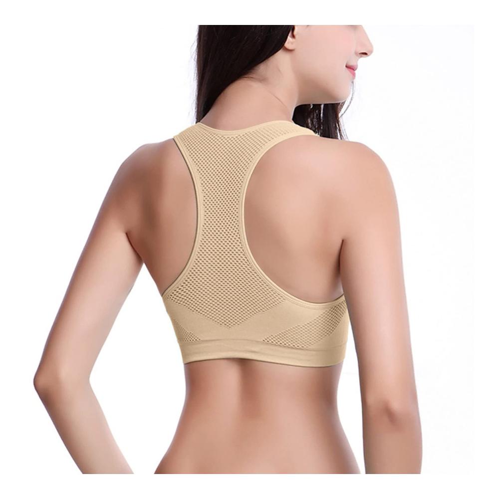 Sport-BH für Damen Solide Aushöhlung Atmungslöcher Plus Size Yoga Jogging Workout Push-Up Multi-Ways Stretch-BH