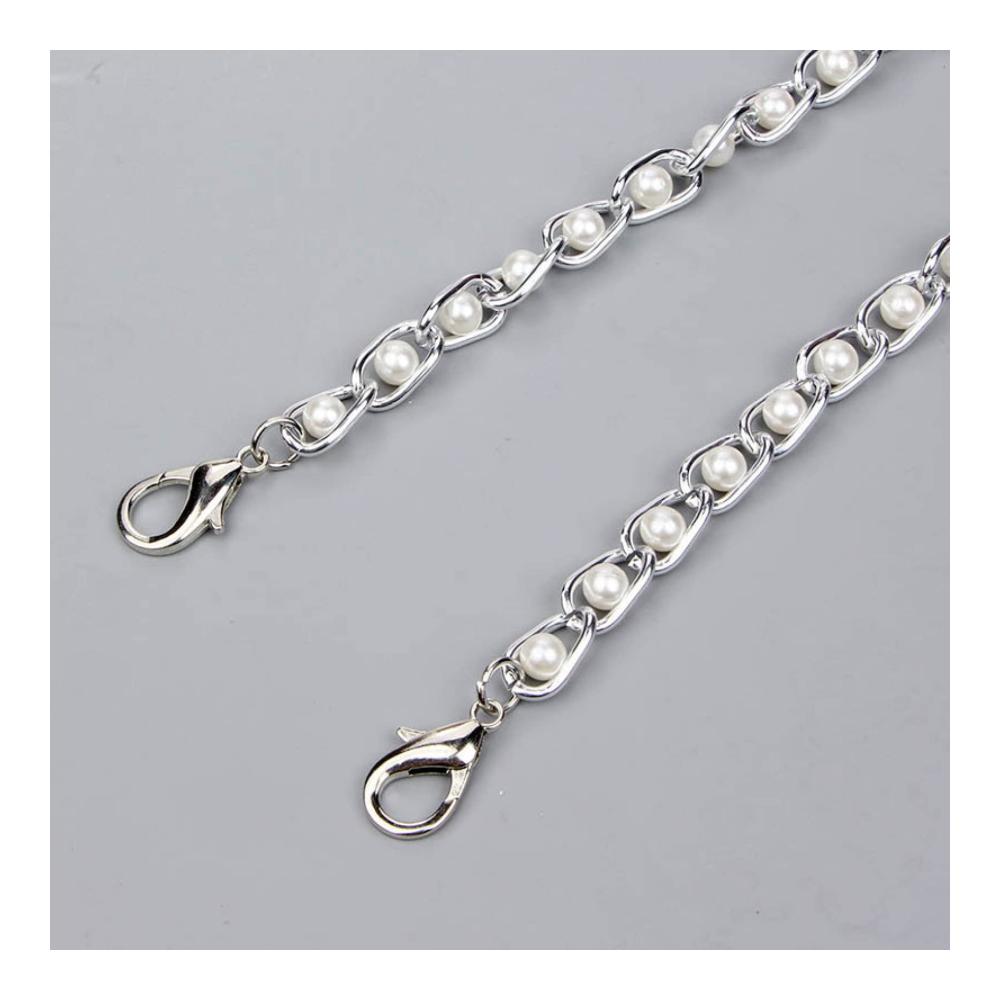120CM Silber-Perlenkettenriemen für DIY Damen Umhängetaschen - Ersatz-Zubehör