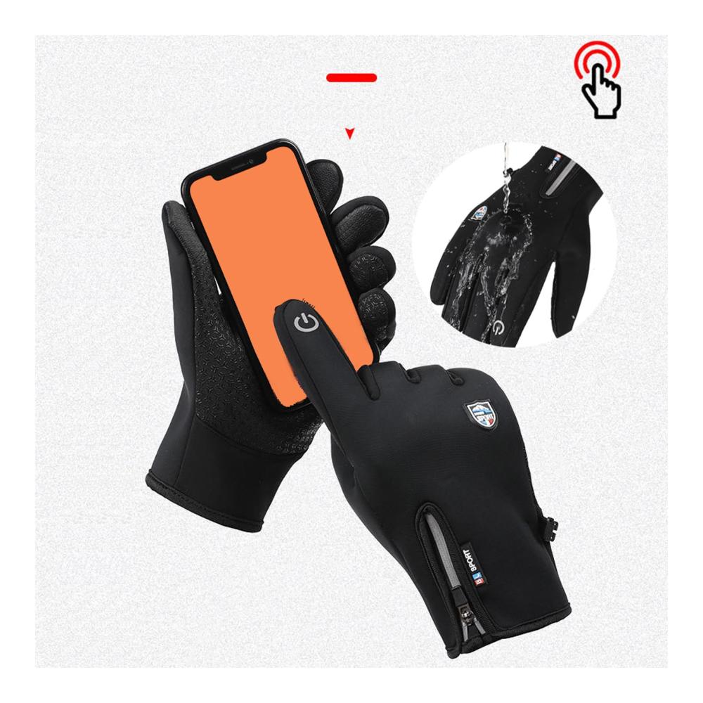 Winter Fahrradhandschuhe für Herren und Damen - Touchscreen Thermo wasserdicht winddicht - Outdoor Sporthandschuhe zum Radfahren Laufen und Wandern