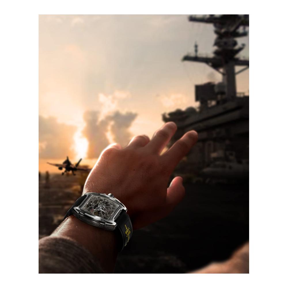 CIGA Design Automatikuhr Herren - Z Serie Flugzeugträger-Ausgabe Edelstahl mit Titan-IP-Beschichtung stilvolle Armbanduhr für Männer