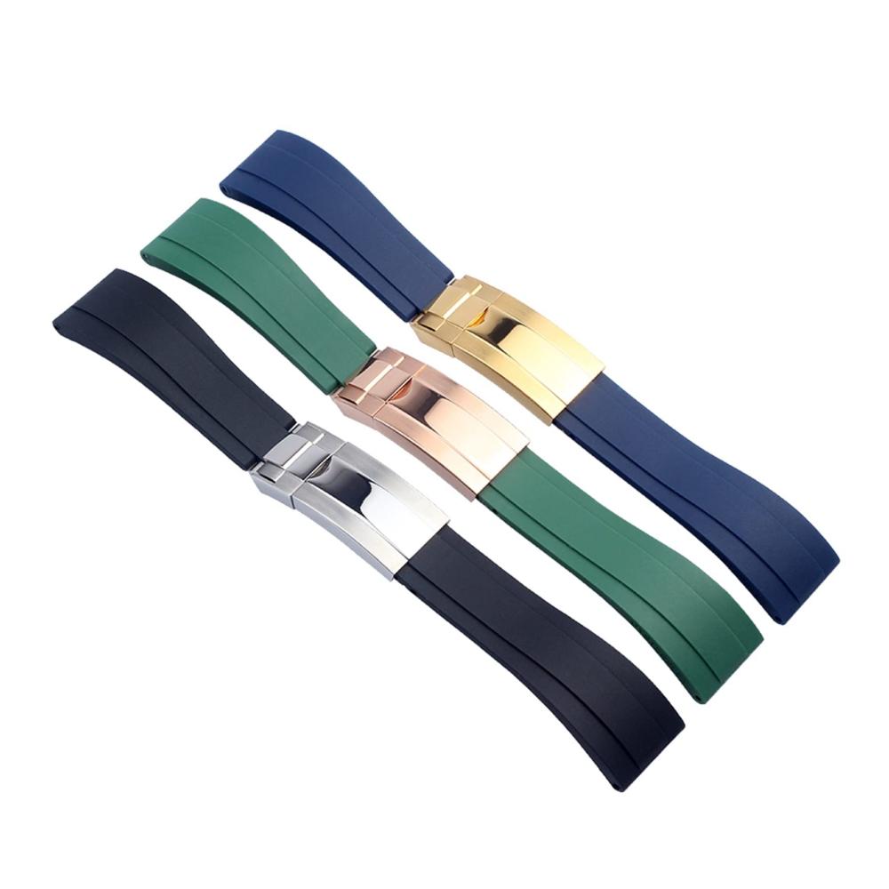 Silikon Uhrenarmband für Rolex Tudor - Wasserdichtes Gummiarmband in Schwarz Blau Grün - 20 mm 21 mm - Hochwertiges Ersatzarmband