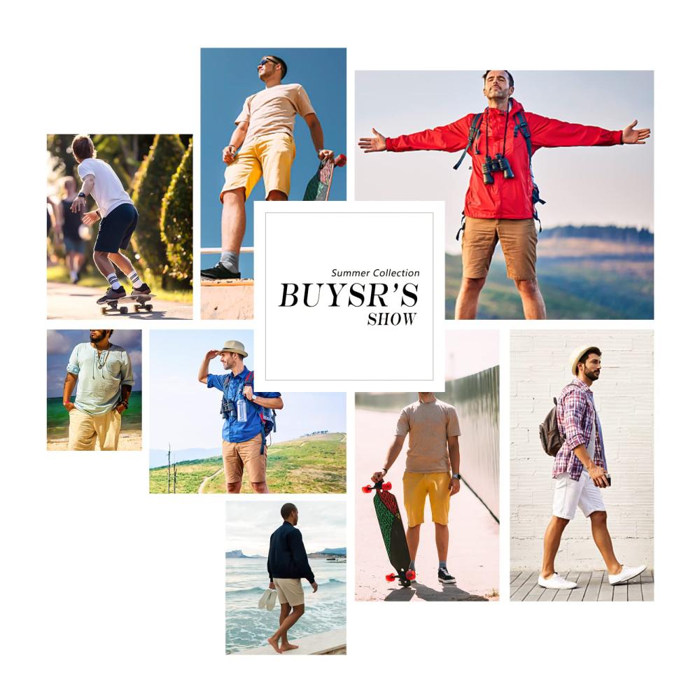 Sommerliche Herren Leinen-Strandshorts mit elastischer Taille und praktischen Taschen