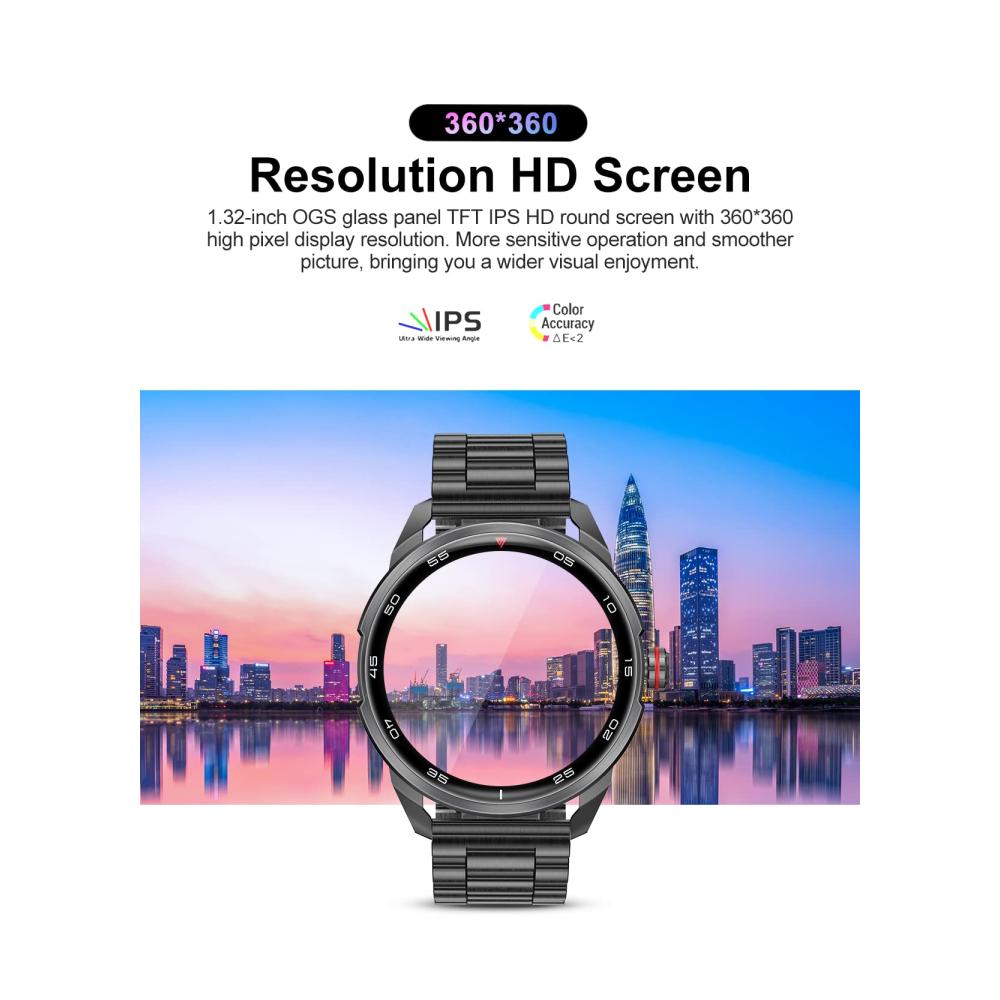 Herren Smartwatch SIEMORL 132 HD Farbdisplay Pulsmesser Schlafmonitor Schrittzähler Musiksteuerung 20 Sportmodi - iOS & Android - Fashion Fitness Tracker