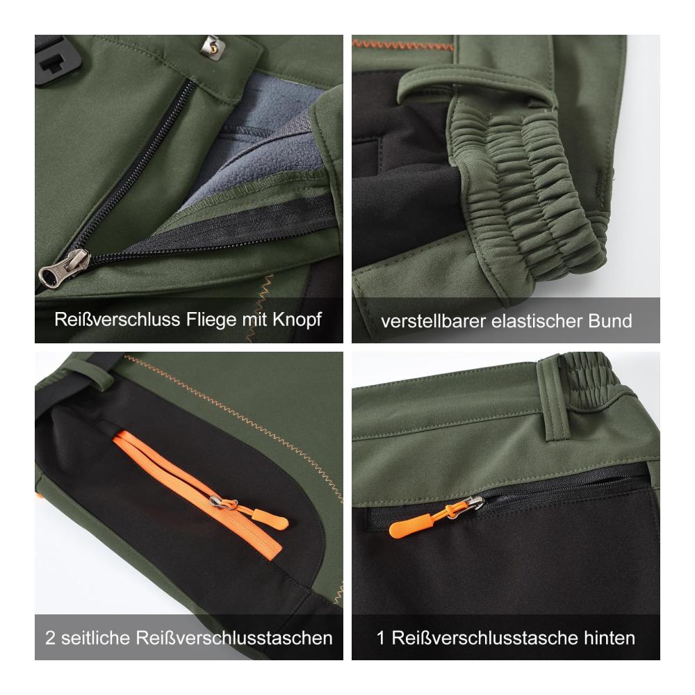 Herren Outdoorhose Wasserdichte Softshellhose für Winter Trekking Skifahren und Snowboarden