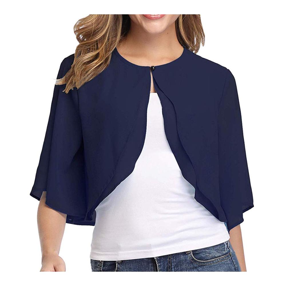 Chiffon Bolero für Damen - Elegantes Kurzarm Achselzucken für Abendkleider Hochzeiten und besondere Anlässe
