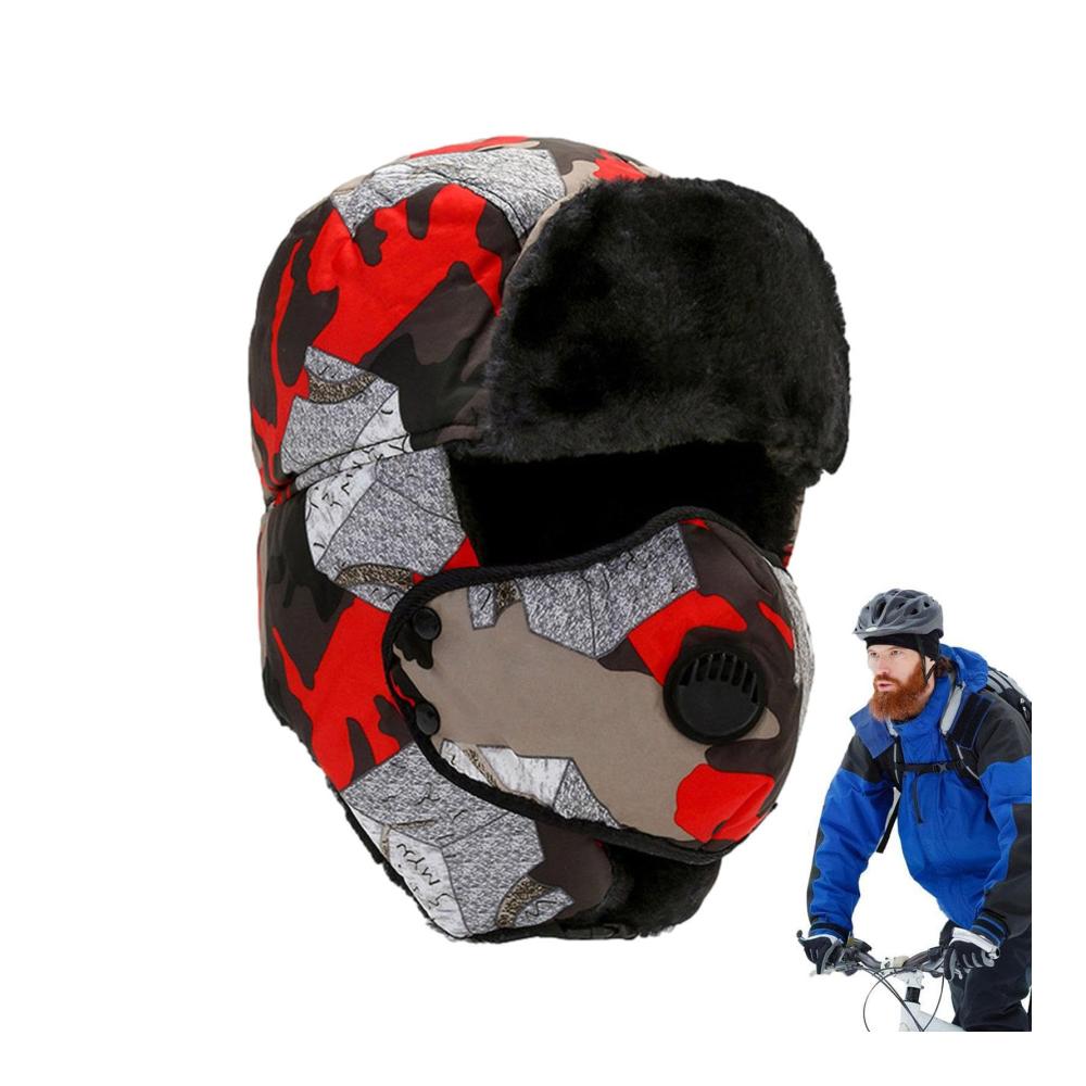 Winter Trapper Skimütze - Winddichte Unisex-Bombermütze mit Ohrenklappen für Outdoor-Aktivitäten | Warme Jagdmütze zum Radfahren Wandern und Snowboarden