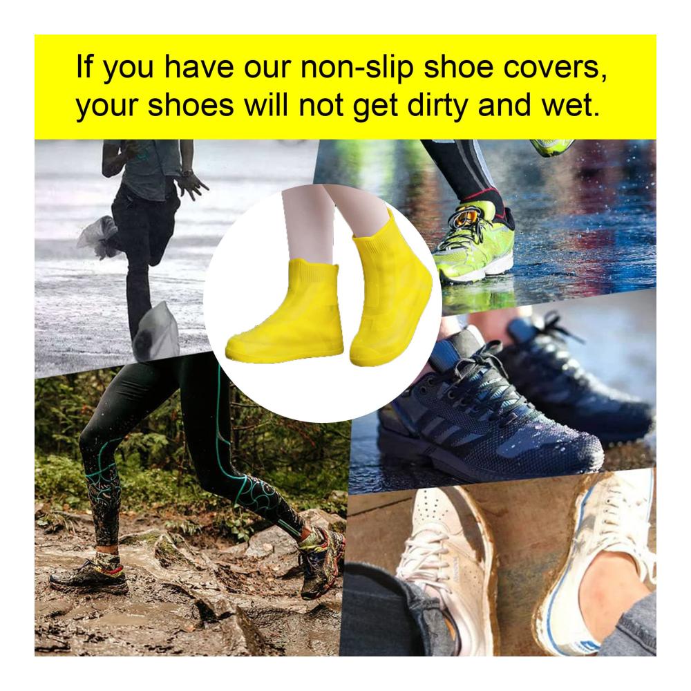 Kinder Silikon Schuhüberzieher - Wasserdichte Überschuhe für Outdoor-Sport und Fahrrad Galoschen Hezhou für trockene Füße