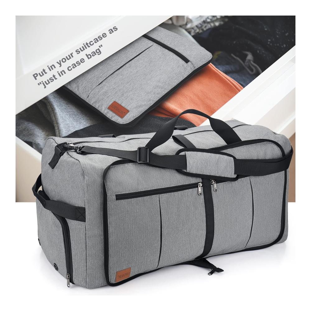 120L Faltbare Reisetasche mit Schuhfach – Wasserdichte Weekender Tasche für Herren & Damen