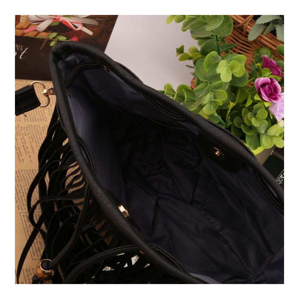 Damen Henkeltasche Schwarz aus PU Leder - Große Umhängetasche für Büro Schule Reisen - Wasserdichte Handtasche mit Stil für Arbeit und Einkauf