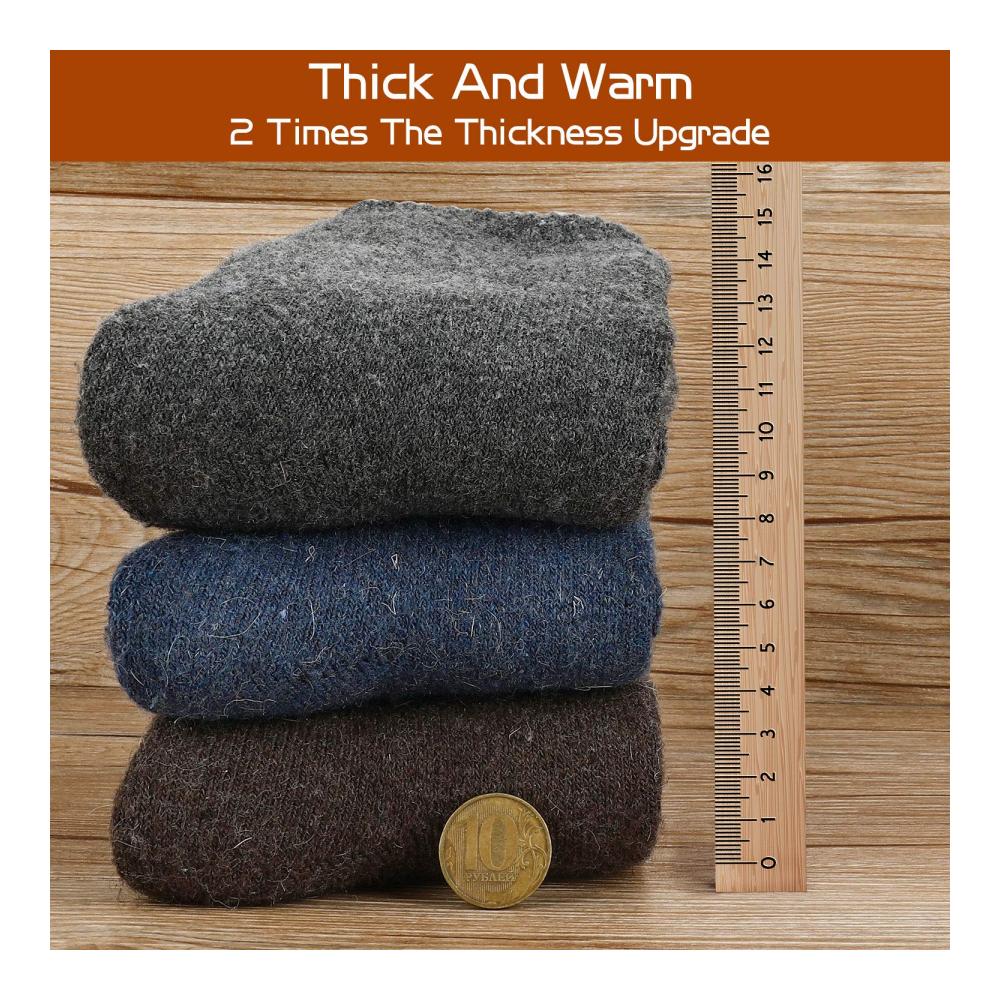 Warme Stoppersocken Aiglam 6 Paar Thermosocken für Herren und Damen - Super weiche dicke Stricksocken aus Wolle für maximale Wärme im Winter