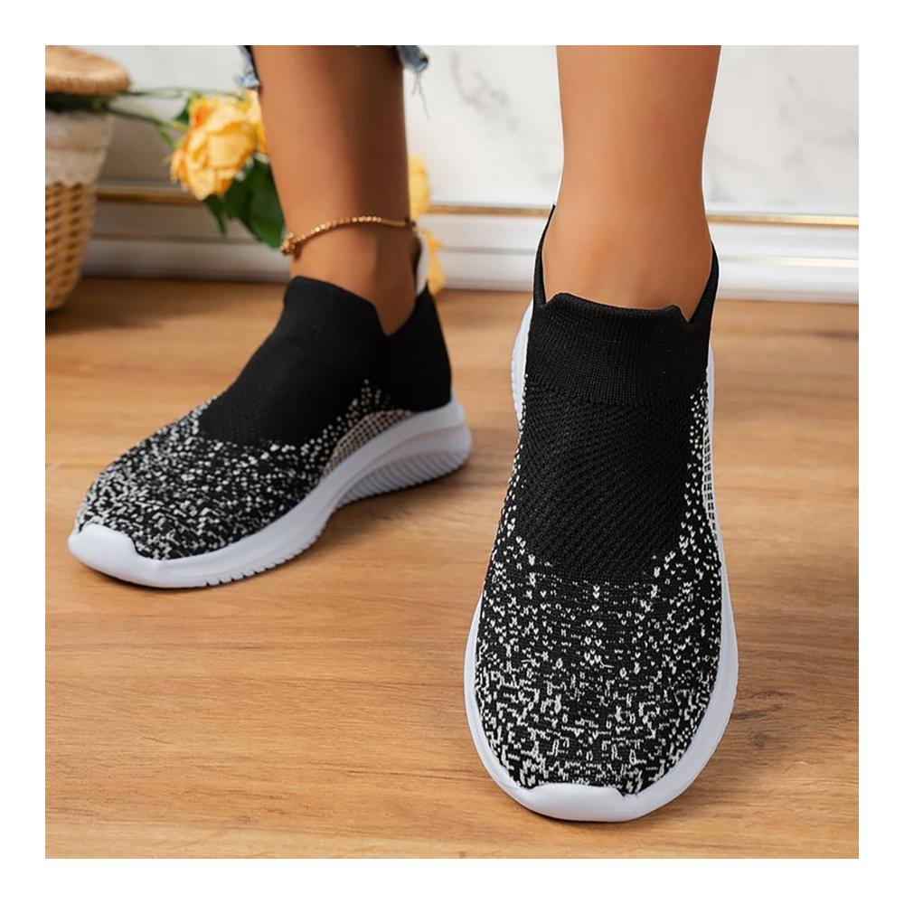 Schwarze Plateau-Sneaker Damen | Atmungsaktive High-Top-Sportschuhe | Bequeme Übergroße Mesh-Sneaker | Leichte Freizeitschuhe - Größe 41
