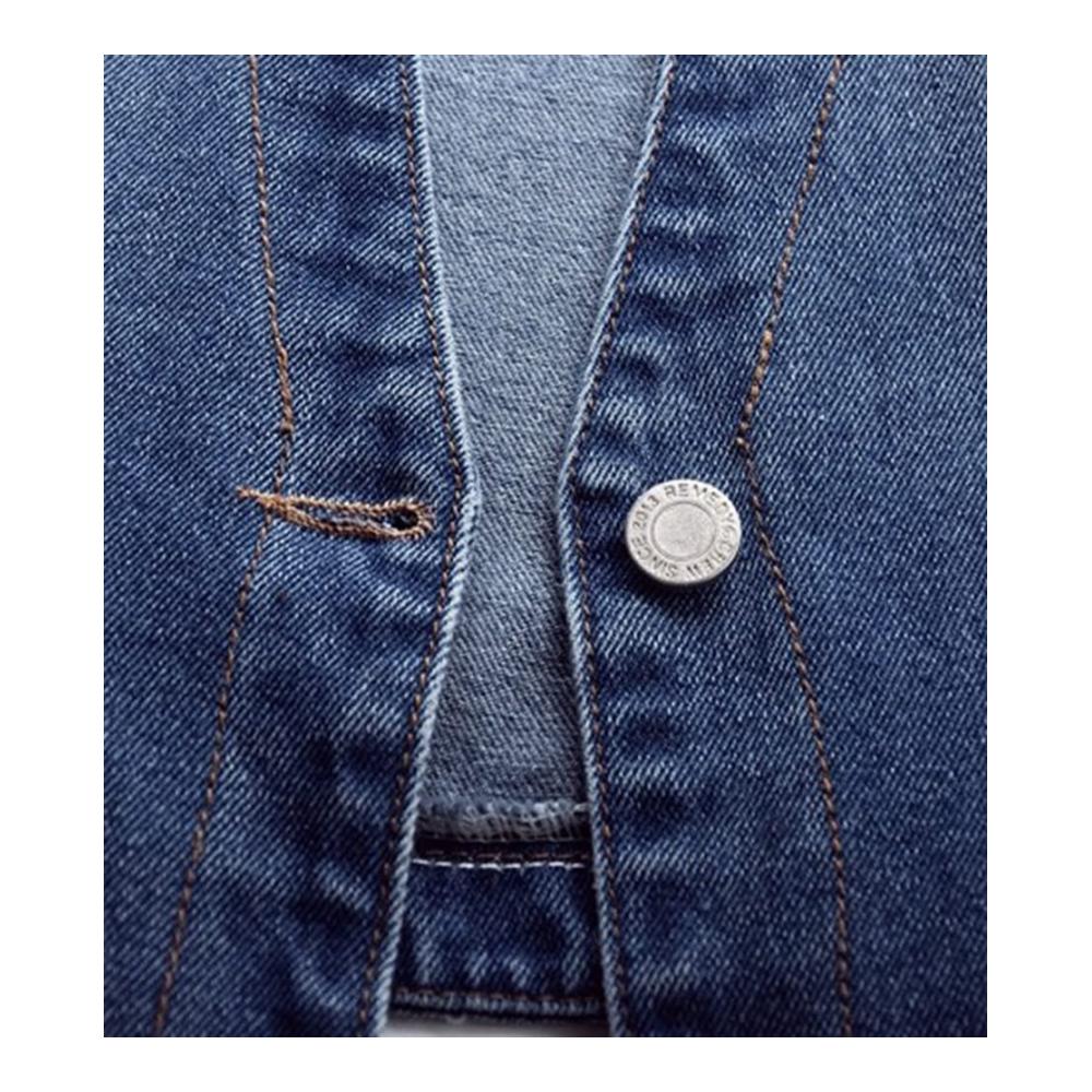 Damen Jeansweste übergröße - Stilvolle Ärmellose Denim Jacke für den Frühling - Beiläufige Weste mit Karten-Top Outwear in Übergröße