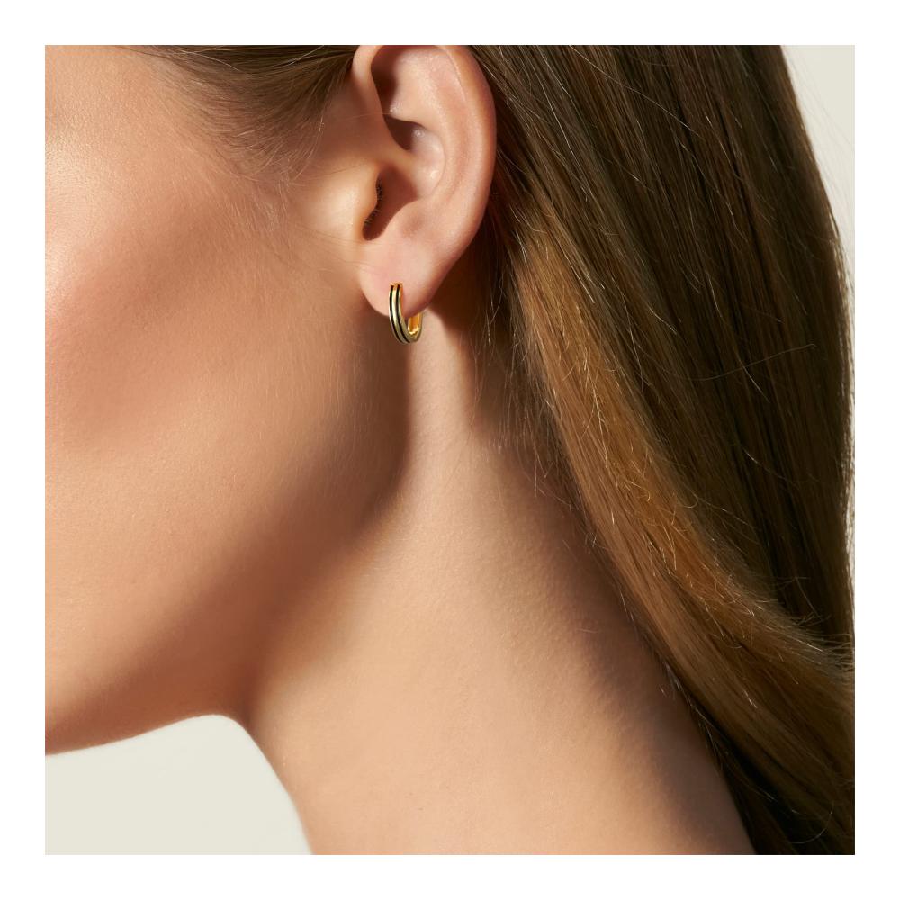KRKC&CO Silber Hoop Ohrringe – Trendige 15mm Creolen für Herren Schwarz/14K Gold/Weißgold Vergoldet S925 Sterling Silber Nickel-frei