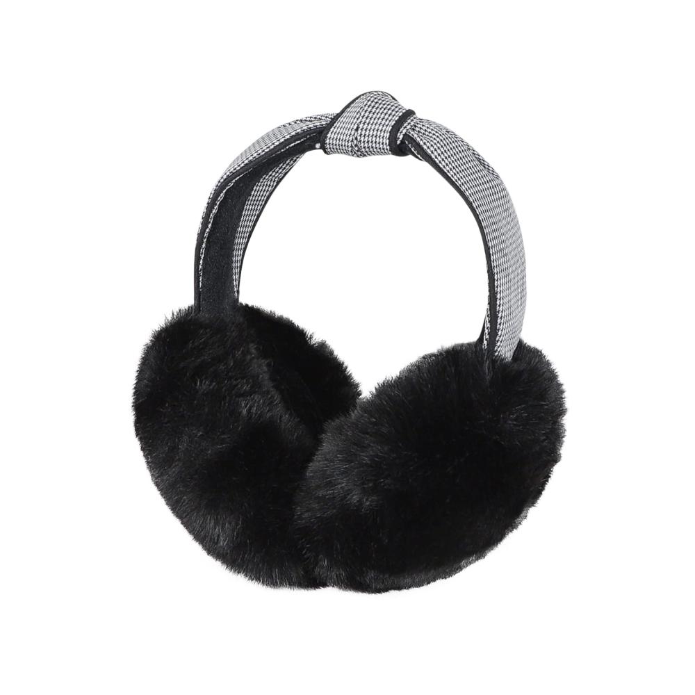 Ohrenschützer Damen Mädchen – Faltbare Earmuffs mit Kunstfell Knoten Design Winter Kälteschutz für Outdoor Sport Radfahren Skifahren – Plüsch Ohrwärmer Ear Cover im praktischen Design