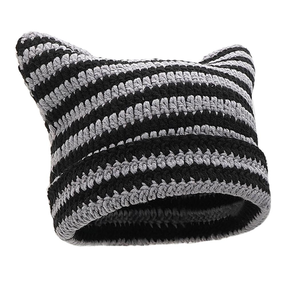 Katzenohr Strickmützen für Frauen - Vintage Beanie mit Grunge Flair und Slouchy Stil