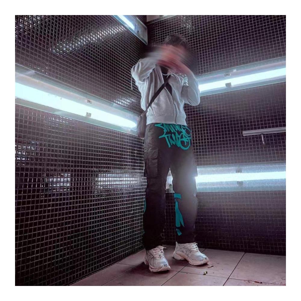 CargoMBaggy Y2k Hip-Hop Jeanshosen - Trendige Unisex Cargo Jogginghose 2023 mit Harajuku Print Loose Fit und weitem Bein für Männer