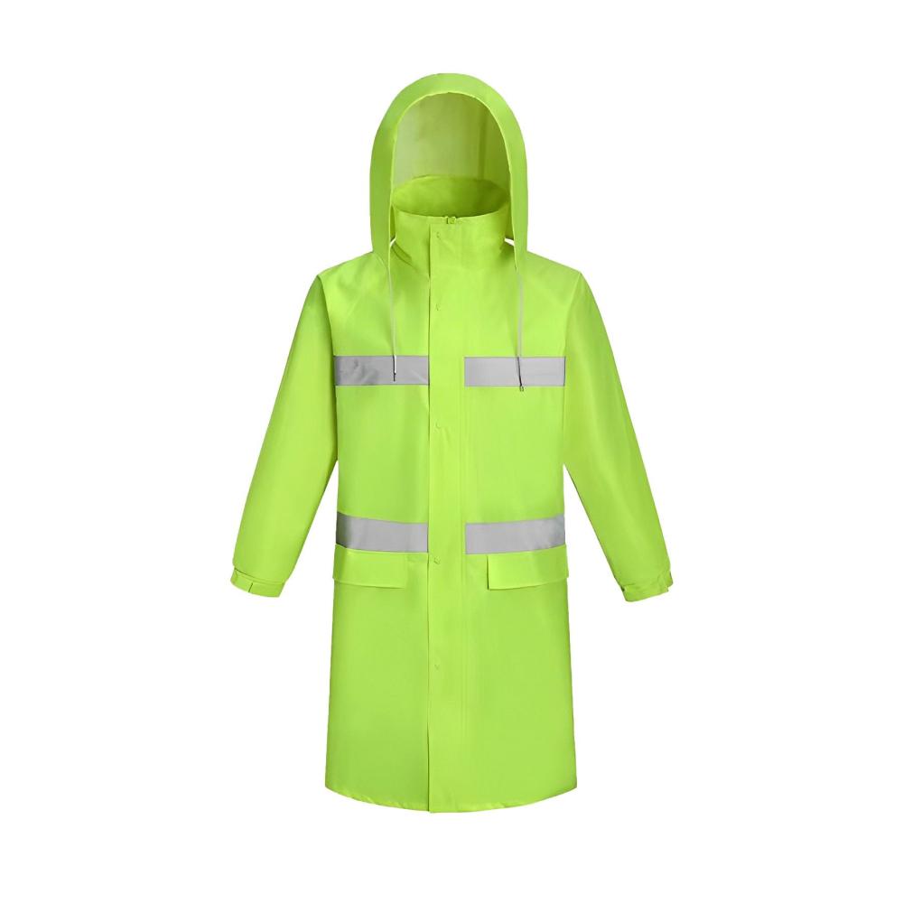 Regenjacken & -mäntel für Herren PVC-beschichteter Herren-Regenmantel extra lang robust winddicht reflektierende Farbe - ideale Softshell-Option